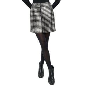 DKNY Jeans Women's Plaid Zip-Front Mini Skirt Black White Size 6 MSRP $69